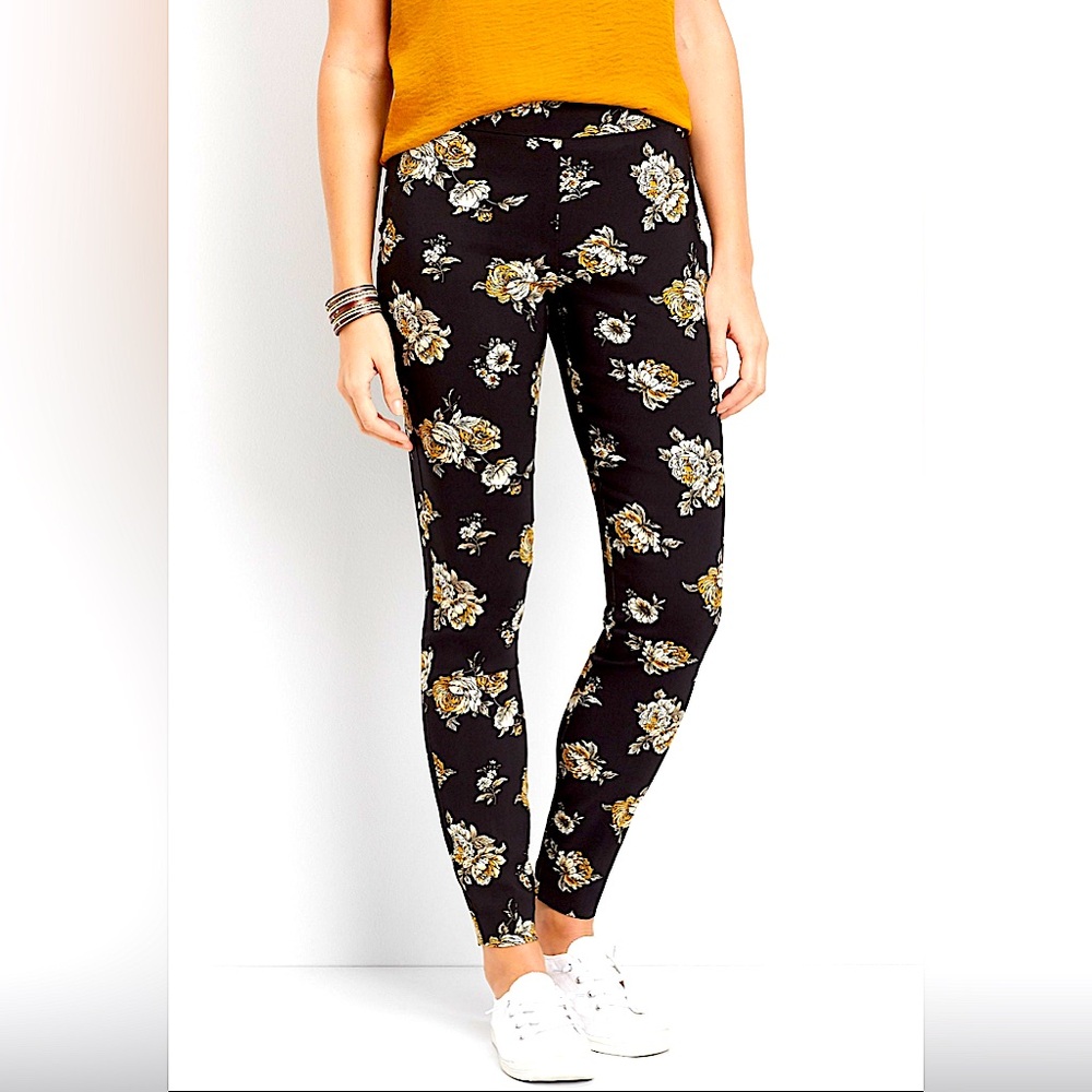 LIKE NEW!! Maurice’s Floral Pull on Bengaline Skinny Ankle Pant Sz XS